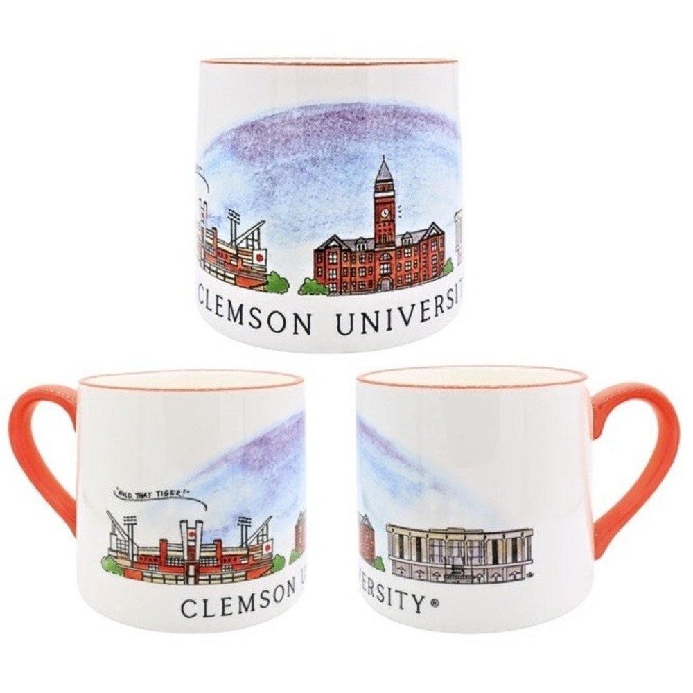 New In Box Valiant Gifts Clemson Tigers University Skyline Coffee Tea Mug 16 Oz